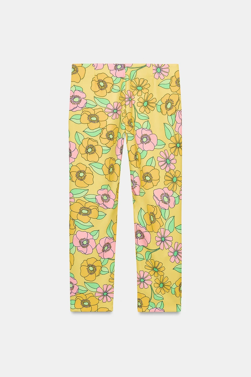 PANTALON CAPRI À FLEURS