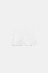 EMBROIDERED EYELET SHORTS