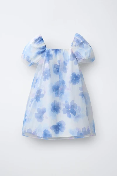 ROBE EN ORGANZA À IMPRIMÉ FLEURI