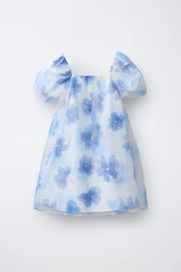 FLORAL PRINT ORGANZA DRESS
