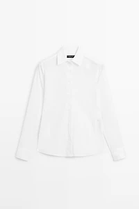 Chemisier stretch en coton mélangé