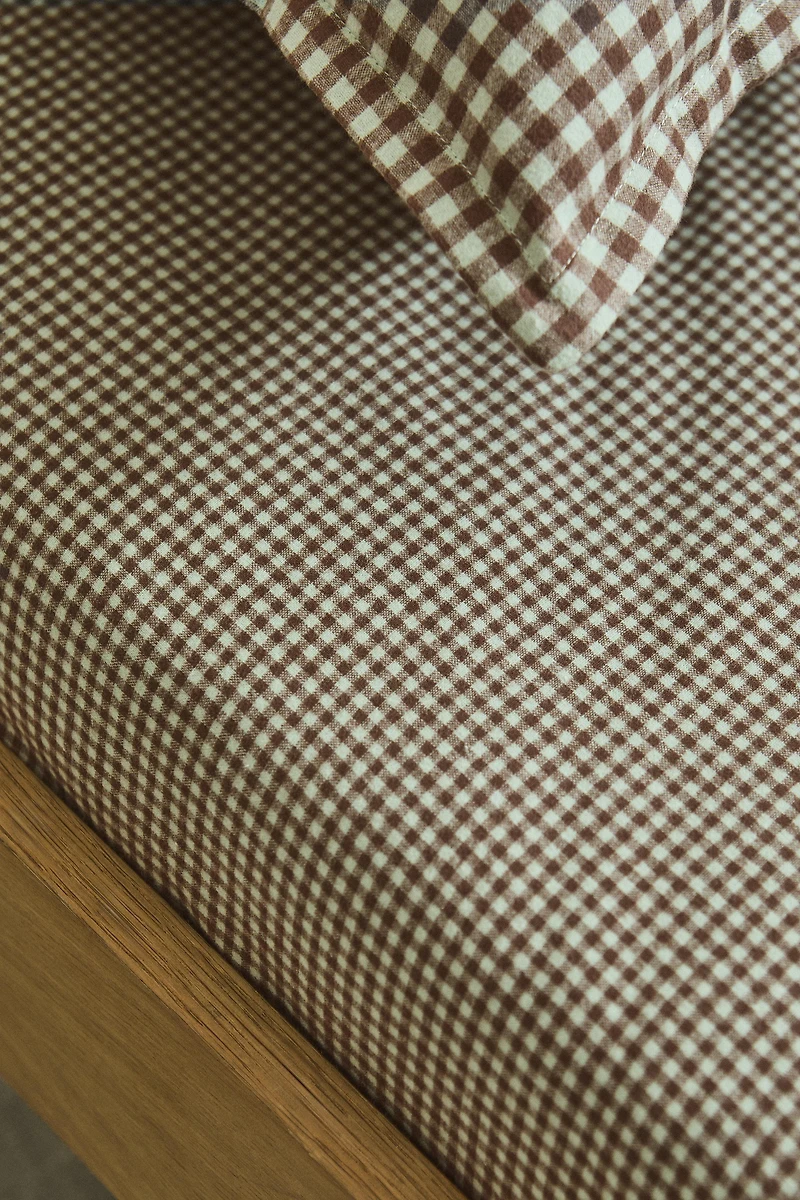 CHILDREN'S GINGHAM FLANNEL FITTED SHEET