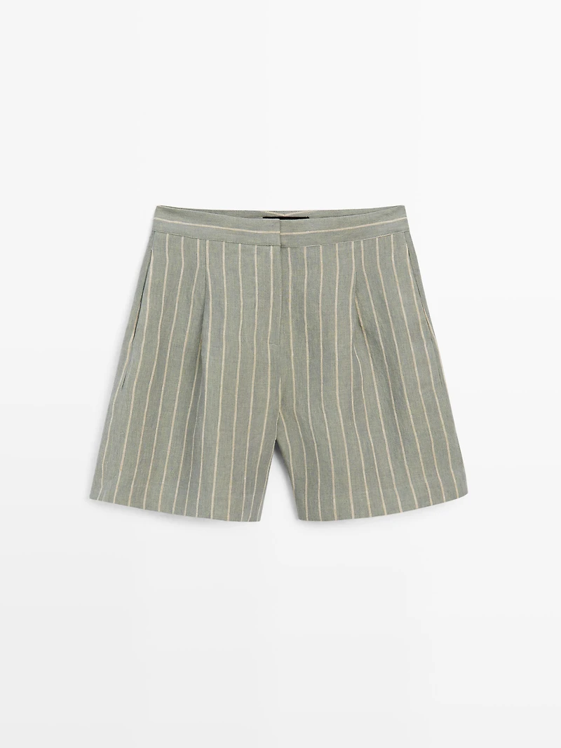 Short linen Bermuda shorts