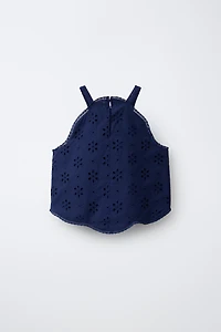 SWISS EMBROIDERY HALTER TOP