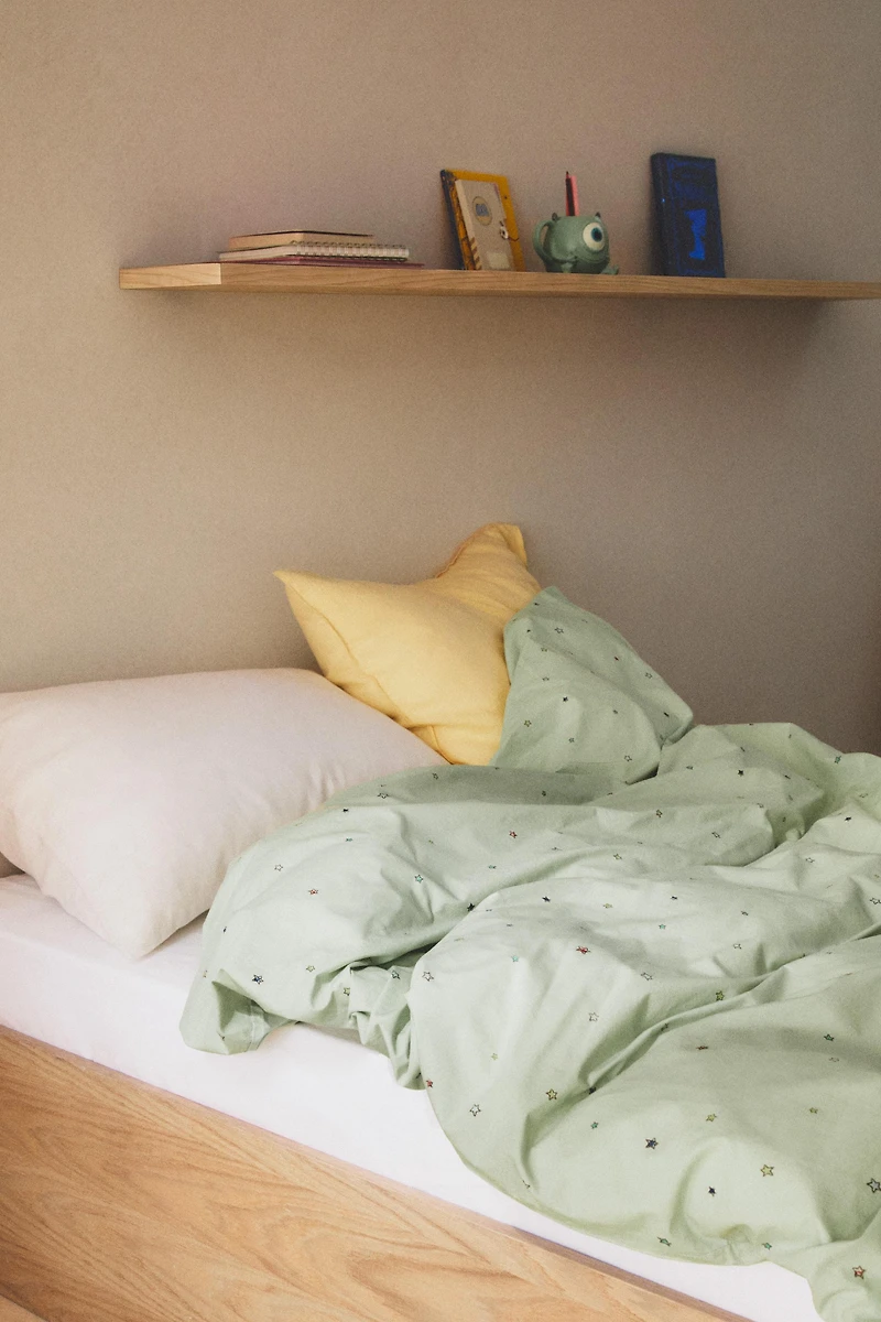 KIDS' COTTON STAR PRINT DUVET COVER