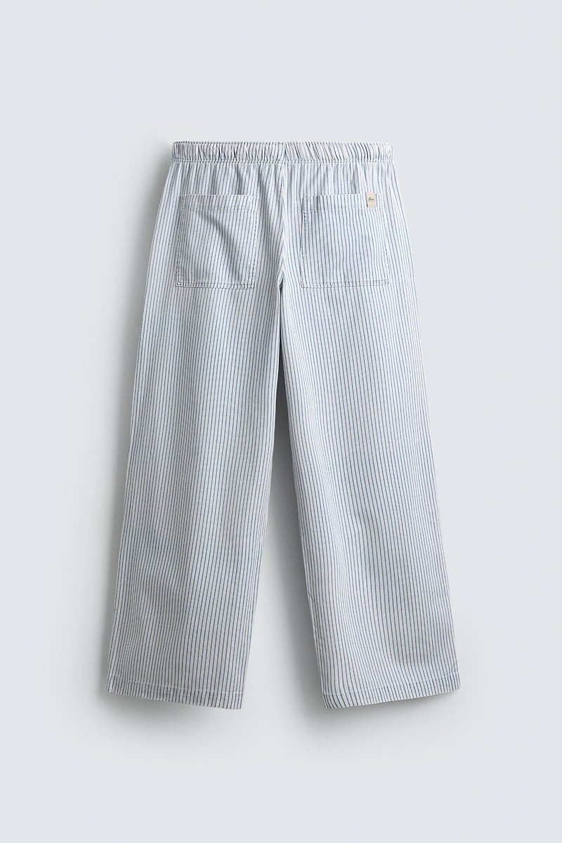 STRIPED BAGGY FIT PANTS