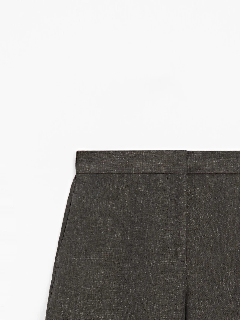 Linen barrel fit trousers