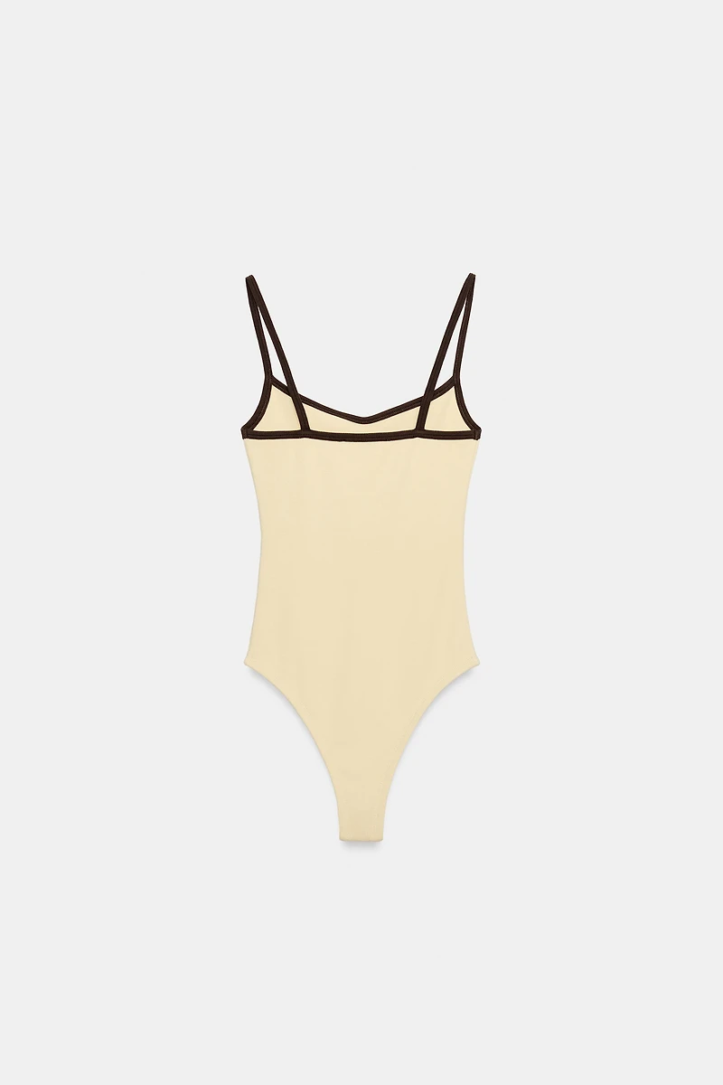CONTRAST TRIM BODYSUIT