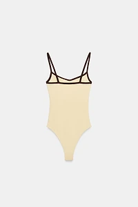 CONTRAST TRIM BODYSUIT