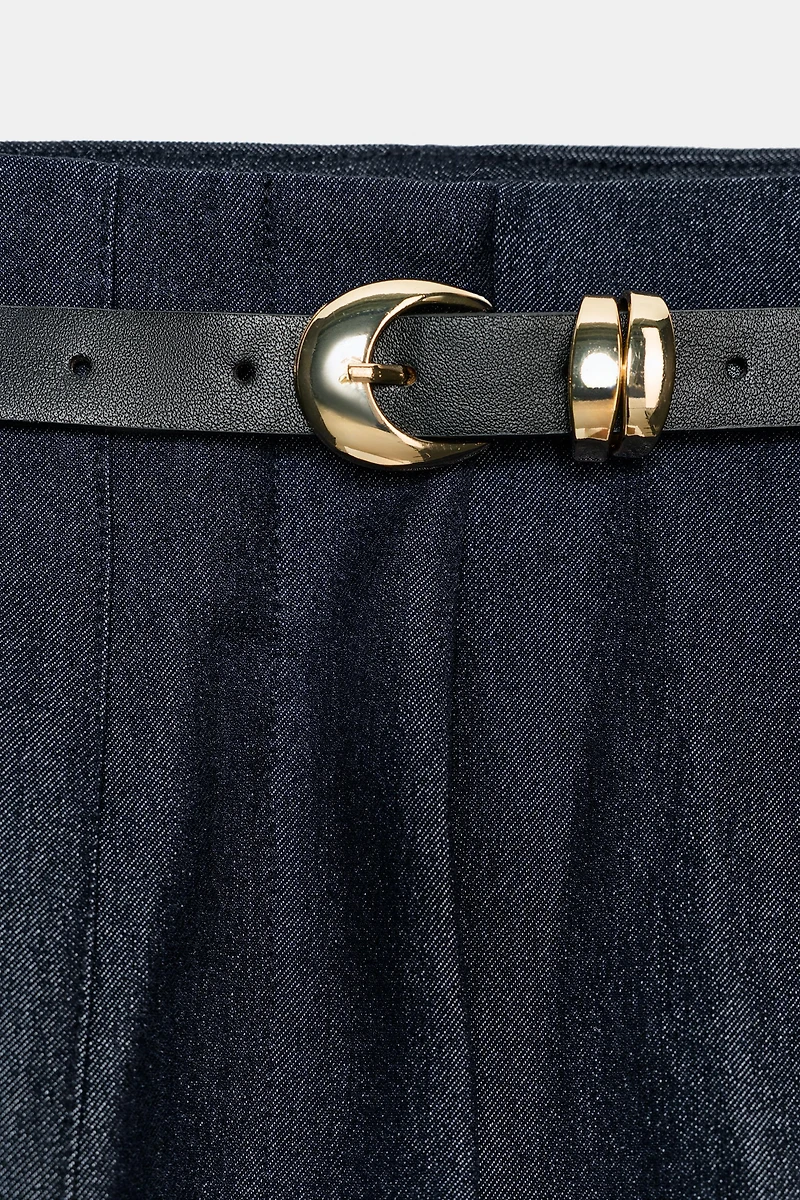 HIGH-WAISTED BELTED PANTS