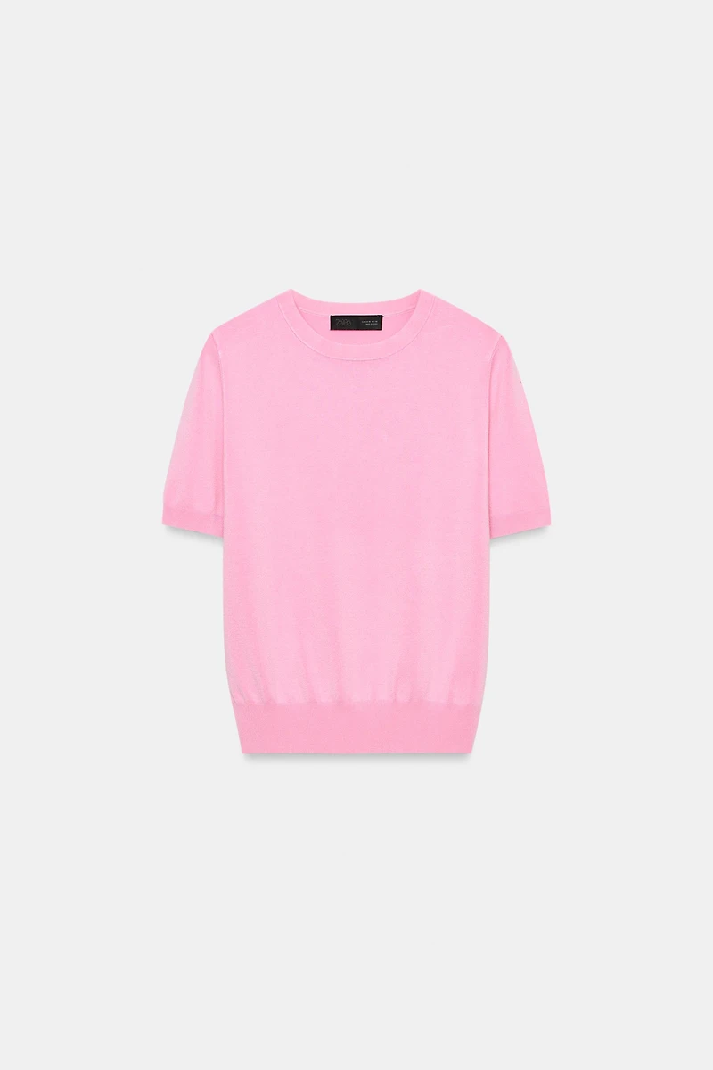 SHORT SLEEVE BASIC KNIT JUMPER