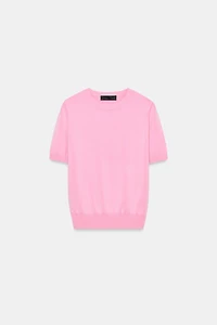 SHORT SLEEVE BASIC KNIT JUMPER
