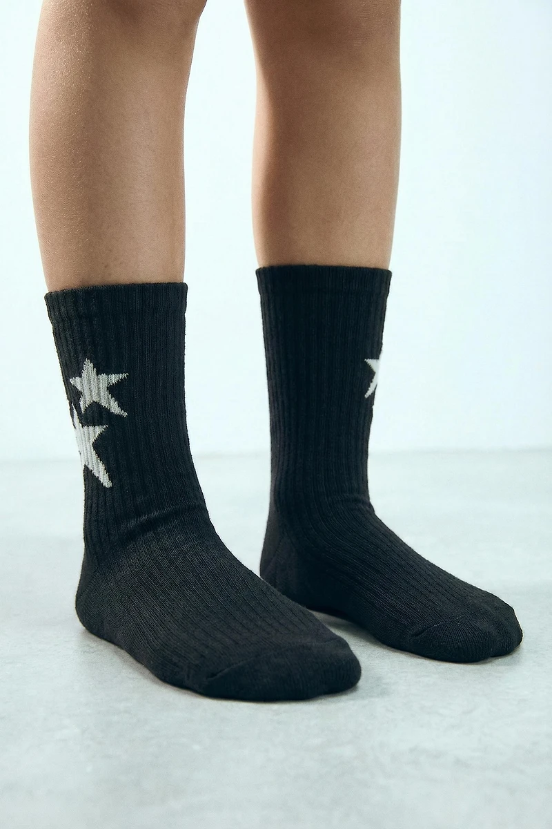 LOT DE TROIS CHAUSSETTES MI-HAUTES À ÉTOILES