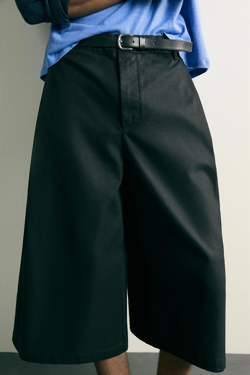 RELAXED FIT CULOTTE PANTS WITH SIDE PLEATS
