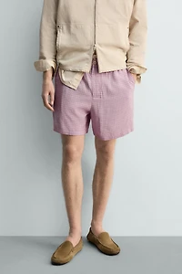 SHORT FLUIDE À CARREAUX