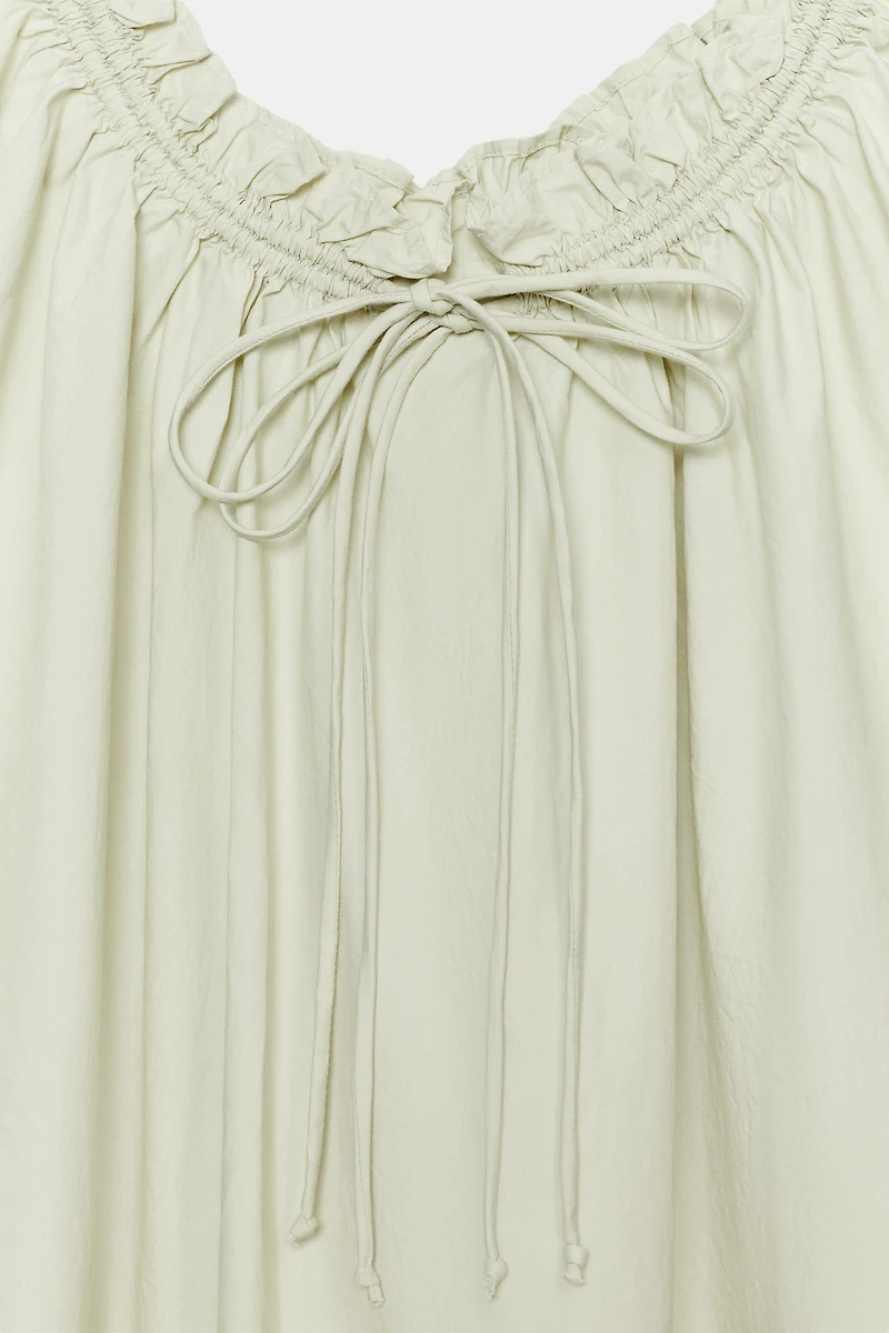 POPLIN STRAP MINI DRESS