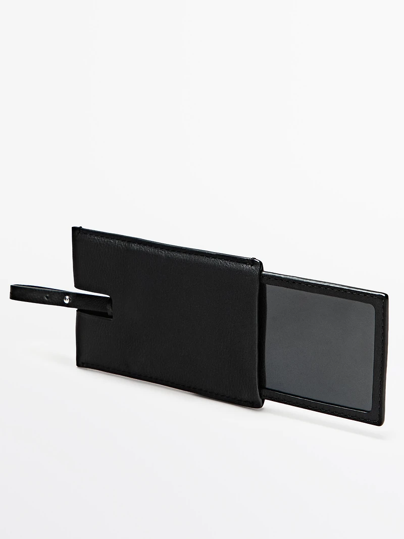 Nappa leather travel tag