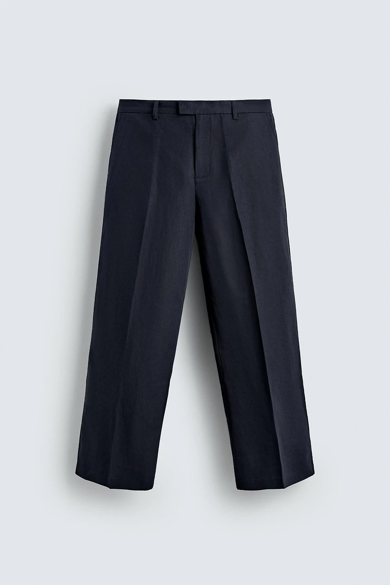PANTALON RELAXED FIT EN COTON ET LIN