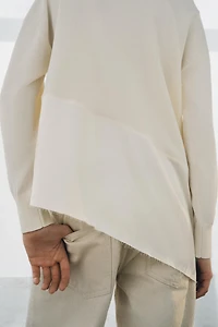 ASYMMETRIC COMBINATION KNIT JUMPER