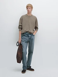 Pull en maille chinée à col rond