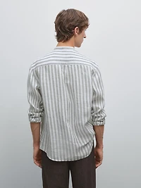 Regular-fit shirt with stand collar