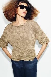 PULL EN MAILLE EFFET FROISSÉ