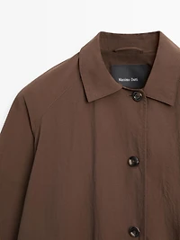 Oversize cape trench with neck detail
