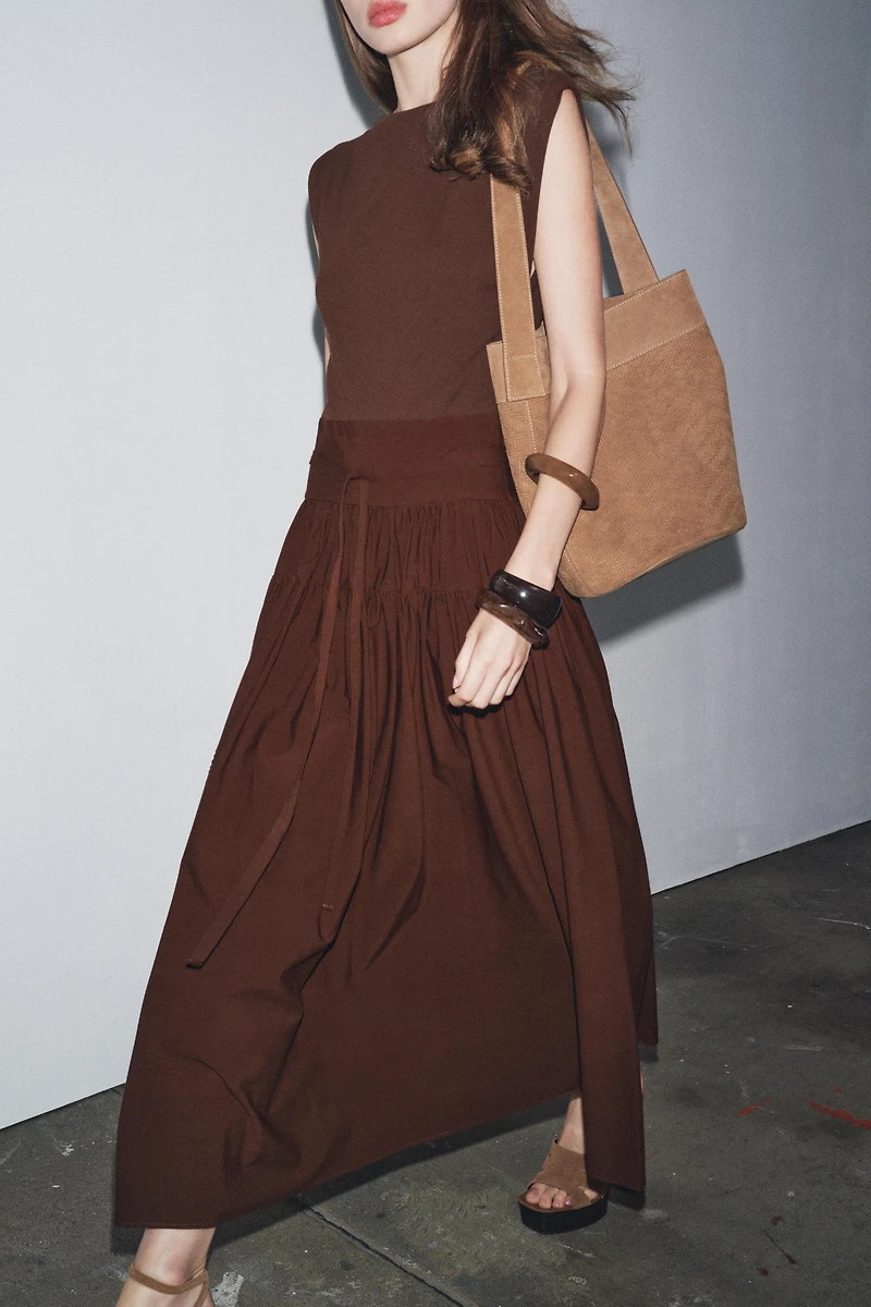 COMBINATION RUCHED DRESS