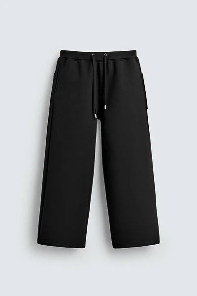 WIDE FIT NEOPRENE EFFECT PANTS
