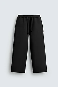 WIDE FIT NEOPRENE EFFECT PANTS
