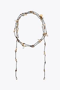 MULTI-WAY CORD BEADED CHARM NECKLACE