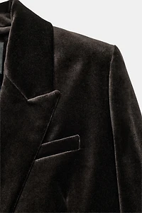 VELVET DOUBLE-BREASTED BLAZER ZW COLLECTION
