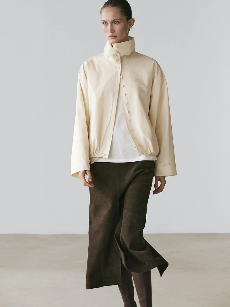 Cotton jacket with button details