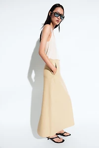 Nappa leather midi skirt