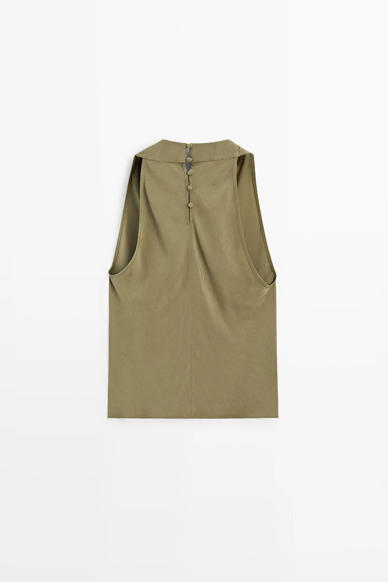 Draped halter top
