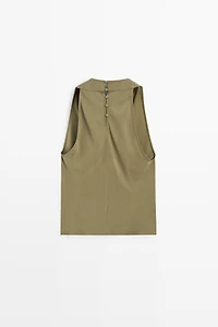 Draped halter top