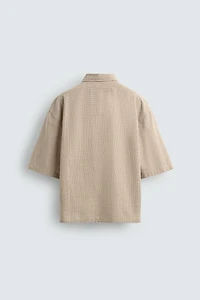 CONTRAST EMBROIDERED PLAID SHIRT