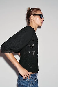 ROMANTIC COMBINATION KNIT JACKET