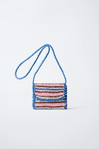 RAFFIA EFFECT CROSSBODY BAG