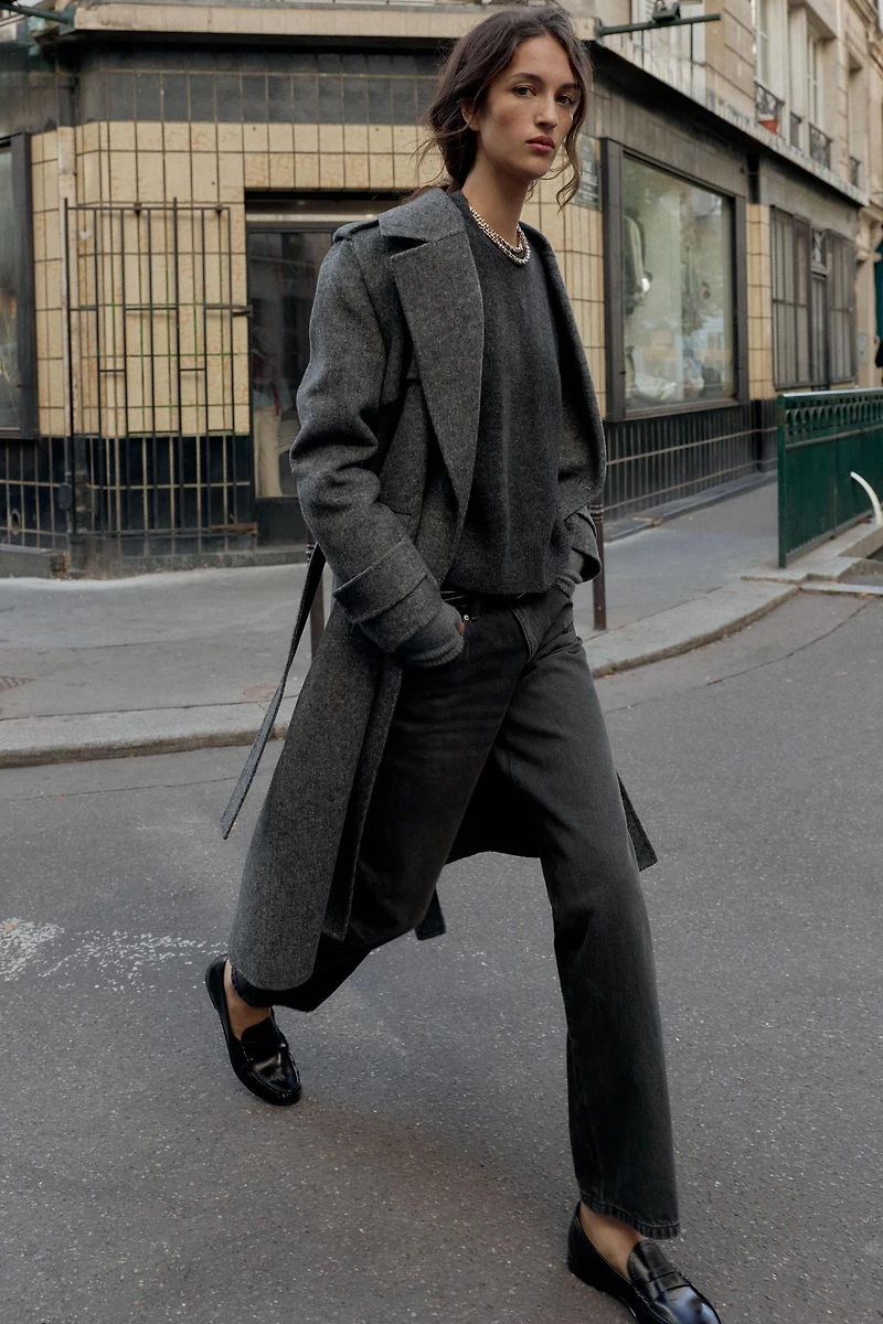BELTED WOOL COAT