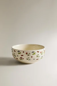 KIDS' FLORAL STONEWARE BOWL