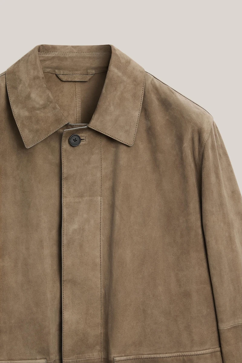 Suede leather overshirt with pockets - LIMITED EDITION