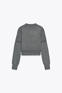 BUTTON KNIT DETACHABLE SWEATER