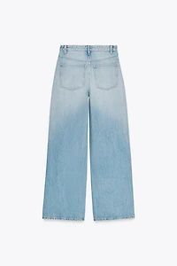 TRF HIGH WAIST CROSSOVER WIDE LEG JEANS
