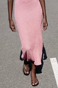 TEXTURED MIDI DRESS