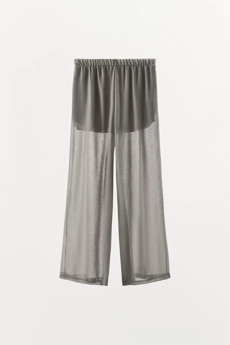 SEMI-SHEER PALAZZO PANTS