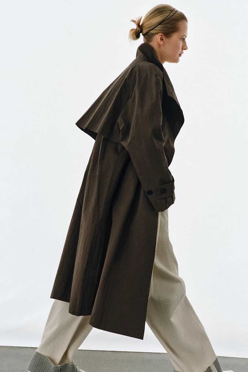 TRENCH OVERSIZE À CARREAUX ZW COLLECTION