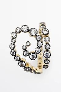 Spiral ring with rhinestones