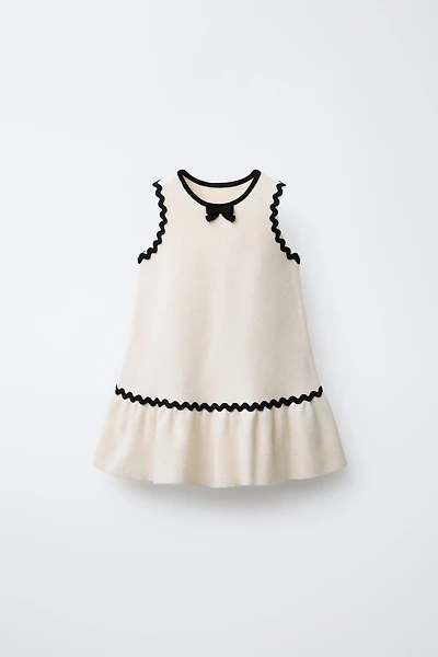 CONTRAST WAVY KNIT DRESS