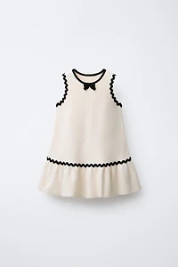 CONTRAST WAVY KNIT DRESS